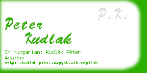peter kudlak business card